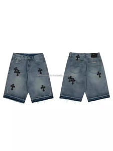 Pantalones Cortos de Mezclilla Sólidos Personalizados para Hombre - Alta Calidad, 100% Algodón, Transpirables, de Secado Rápido, Cintura Media, Cierre de Botones, Servicio OEM Personalizado - Product Image 2