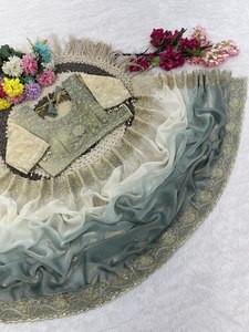 Elegant Reglance Fendy <b>Satin</b> Traditional Designer <b>Saree</b> Beautiful Sequin Embroidery Heavy Embroidery Border All Butti Aarco Work - Product Image 1