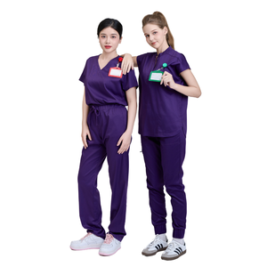 HOT SELLING Hospital Medical Clothing Rayon/PE/Spandex Fashionable medical <b>scrubs</b> sets women nurse wide leg FMF factory uniform - Product Image 2
