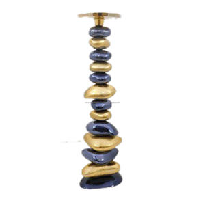 Metal Stone Design Pillar Holder Decorative Metal <b>Candelabra</b> for Home Decorative Wedding and Party Decoration - Product Image 1