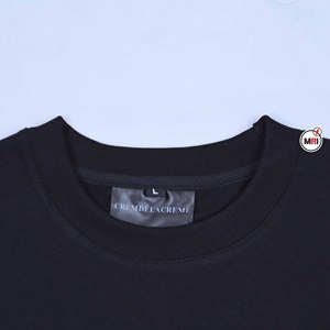 Camiseta Negra de Manga Corta con Cuello Redondo para Hombre, Estampado Frontal con Letras Doradas CRM DLACRM, Transpirable, OEM, Corte Regular Informal, Jersey de 280 GSM - Product Image 5
