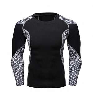 Chemises de compression pour hommes OEM de qualité supérieure, imprimées par sublimation, en polyester, pour la gym, le fitness, le surf et la plongée - Product Image 1