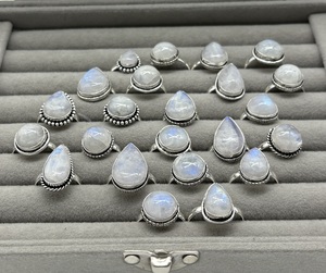 Natural Rainbow Moonstone <b>Ring</b> 925 Sterling Silver Plated Handmade Mixed Assorted Design <b>Ring</b> Bulk Lot - Product Image 5