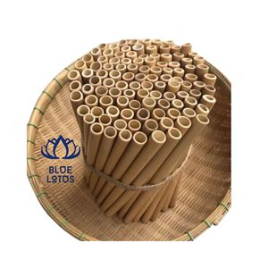 Pailles en bambou écologiques HOT SELLING BLUE LOTUS FARM |   Pailles à boire réutilisables 100% naturelles, sans BPA, biodégradables - Product Image 1