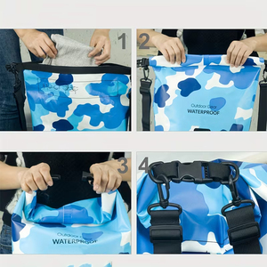Sac étanche de haute qualité pour activités de plein air, 40L, camouflage bleu, matériau PU, avec bandoulière réglable - Product Image 4