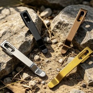 Clip di fissaggio in acciaio inossidabile per <span class=keywords><strong>set</strong></span> di coltelli con viti di montaggio, clip da cintura in metallo, ricambi per coltelli pieghevoli - Product Image 1