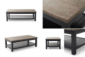 Mesa de Centro Premium Azora Limo, Muebles de Madera Dura, Acabado Ecológico, Duradero, Cuadrado, Diseño Industrial Moderno, para el Hogar y Comercial - Product Image 5