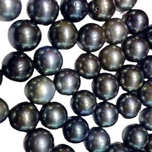 Perles de perles en vrac d'eau douce naturelles noires de Tahiti perles de pierre en vrac lisses en forme de pièce de monnaie à haute impression pour bijoux Silicone - Product Image 1