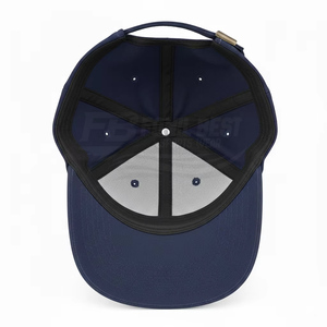 Gorra de Béisbol Deportiva de 5 Paneles, Bordada a Mano con Logotipo Personalizado, Azul Marino Sólido, 100% Algodón, Ajustable con Herrajes Metálicos - Product Image 4