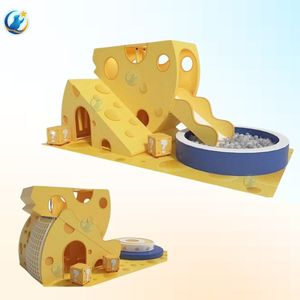 Structure de jeu douce aux couleurs pastel adaptée aux enfants, OEM/ODM, avec toboggan et marches pour équipement de terrain de jeu intérieur pour enfants - Product Image 4