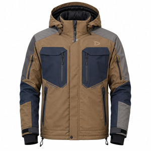 Veste de ski imperméable pour homme 10 000 mm avec capuche, coupe-vent respirante synthétique color-block - Tex - Product Image 1