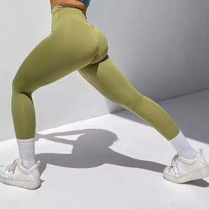 High Quality Buttery Soft Vintage Spandex/Nylon Velour High Waist Yoga <b>Leggings</b> <b>with</b> <b>Pockets</b> for Women - Product Image 3