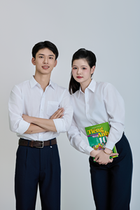 Chemise à manches longues blanche en polyester/coton pour enfants du collège, style vietnamien FMF, pour garçons et filles du secondaire - Product Image 2