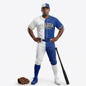 Ensemble uniforme de baseball brodé sur mesure, respirant et anti-humidité, avec maillot boutonné et pantalon rembourré, vente en gros usine - Product Image 3