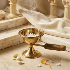 Brûleur d'encens à refoulement en métal fantaisie avec support, porte-encens d'aromathérapie pour la maison, diffuseur de parfum de luxe islamique - Product Image 4