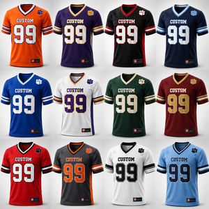 Camiseta de Fútbol Americano Sublimada Personalizada para Equipo, Manga Corta, Secado Rápido, Transpirable, 100% Poliéster, Fabricación OEM, Marca Privada - Product Image 2