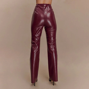 Pantalon en cuir sur mesure de qualité supérieure pour hommes – Noir, taille mi-haute, imperméable, hiver, délavé, respirant, écologique, léger – Vente en gros - Product Image 5