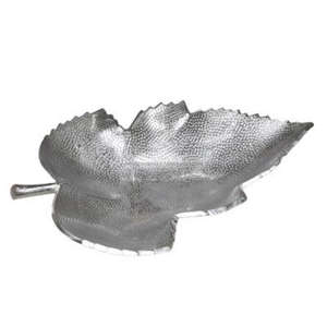 Vente en gros de plateau de service en forme de feuille plateau en métal fini argent de qualité supérieure pour hôtels et restaurants plateau de service en forme de feuille - Product Image 1