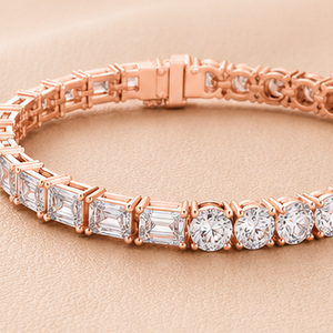 <b>Baguette</b> Emerald Cut Diamond Tennis <b>Bracelet</b> for Women Luxury Bridal Wrist Jewelry IGI Certified 14KT Gold Silver Rose Gold Gift - Product Image 5