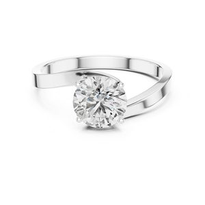 2 Carat Round Brilliant Cut Moissanite <b>Solitaire</b> <b>Ring</b> 925 Sterling <b>Silver</b> Bypass Engagement <b>Ring</b> Simple Daily Wear Fine Jewelry - Product Image 1