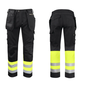 กางเกงนิรภัยแบบหลายกระเป๋า Hi Vis สำหรับงานอุตสาหกรรม OEM กางเกงทำงานผู้ชาย กันน้ำ กันลม สะท้อนแสง สำหรับผู้ชาย - Product Image 6