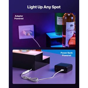Espositore per Vini in Acrilico a 2 Livelli con Illuminazione LED USB, 30 Pollici, per Bar Domestico, con Telecomando RF - Product Image 6