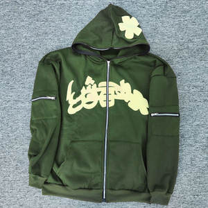 Sudadera con capucha para hombre, estilo muy demandado, con estampado puff, para uso urbano, ligera, de secado rápido, con estampado puff, básica, mezcla de algodón. - Product Image 5