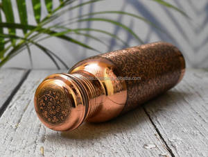 Pure <b>Copper</b> Water <b>Bottle</b> Jointless Handmade Custom Design Leakproof Drinkware for Export - Product Image 2