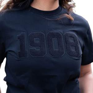 T-shirt à manches longues All Black Glitter 1908 pour femme, avec lettres grecques, en coton premium, décontracté et élégant - Product Image 3