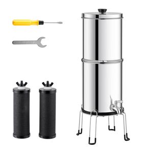 Sistema di filtrazione dell'acqua da banco in acciaio inossidabile 304 da 2,25G, sistema di filtraggio manuale a gravità per camper, riduce il piombo fino al 99% - Product Image 1