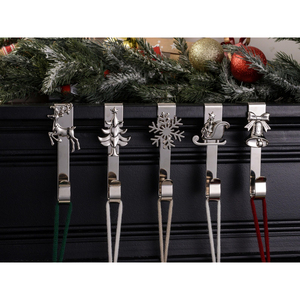 Soporte para Calcetines Navideños de Metal Ecológico Plateado, Juego de 7 Soportes para Calcetines, Suministro Directo de Fábrica desde India - Product Image 5