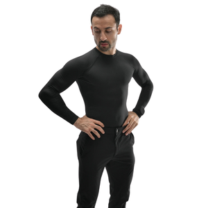 Mens <b>Long</b> <b>Sleeve</b> <b>Compression</b> <b>Shirt</b> Crew Neck Slim Fit Stretch Base Layer Training Top Custom Active Apparel Manufacturer Company - Product Image 3