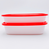 Conteneur alimentaire rectangulaire en plastique avec couvercle, matériau PP de qualité alimentaire, jetable, compatible four, couleur noire