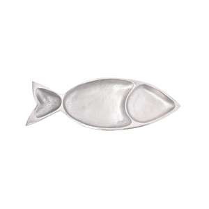 Plateau de service décoratif en forme de poisson argenté, plateau en métal design en forme de poisson pour les collations, les fruits secs, la décoration de table - Product Image 5