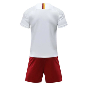 Men's <b>White</b> Soccer Jersey Set With Red Gradient Lightning Print Short Sleeve Moisture Wicking Uniform Kit For Adults - Product Image 2