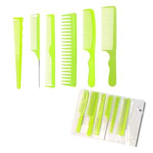 Ensemble de 6 peignes à cheveux personnalisés avec logo, très vendus, vert néon, rose, blanc, écologiques, peignes professionnels pour barbier avec sac transparent en PVC - Product Image 4