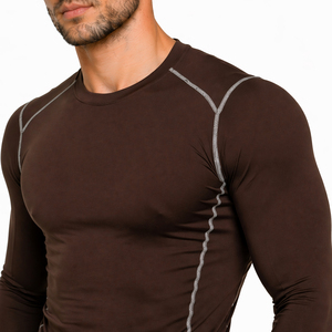 2026 Latest Custom Breathable <b>Compression</b> <b>Shirt</b> <b>Men</b> Gym Wear Eco-Friendly Moisture Wicking Quick Dry Athletic Fitness Training - Product Image 3