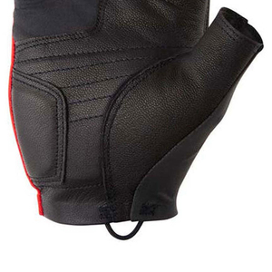 <b>Half</b> Finger Cycling Gloves Red Black PU Material Non <b>Slip</b> Racing Gloves for Unisex Universal Use - Product Image 5