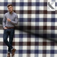 Tela de Lona de Algodón Teñida con Hilo, Tejido Liso 1/1, 85GSM, Textil a Cuadros, OEM ODM