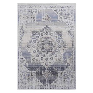 Collezione LOOM LUXE: Set di Tappeti Eleganti 8X10 Crema/Blu con Motivo a Medaglione, Antiscivolo, per Casa, Ufficio, Camera da Letto, Soggiorno - Product Image 2