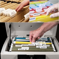 Etiquetas para Carpetas de Archivo, 100 Juegos de Etiquetas para Carpetas de Archivo Colgantes, Etiquetas de 2 Pulgadas y Insertos para Archivos Colgantes