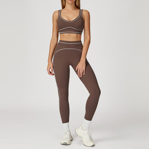 Vente directe usine – Nouveaux ensembles soutien-gorge et shorts de sport de luxe pour femmes, respirants, séchage rapide, pour l'entraînement et le fitness - Product Image 2