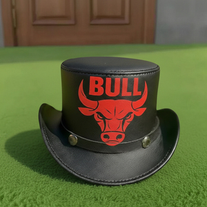 Chapeau haut-de-forme en cuir doré fait main, sur mesure, de qualité supérieure, style steampunk gothique victorien, pour festival - Product Image 1