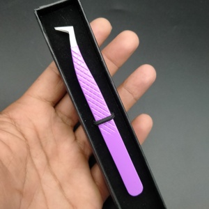 Pinzas Rusas en Forma de L para Extensión de Pestañas, Acero Inoxidable Japonés, Profesionales, Duraderas, con Punta de Fibra, Pinzas para Volumen de Pestañas - Product Image 2