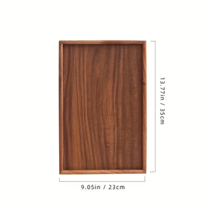 1 <b>Walnut</b> Wood Rectangular Tray for Tea, Breakfast, <b>Coffee</b>, and Snacks Wooden Breakfast Trays - Product Image 2