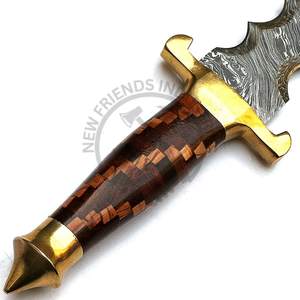 New Edition Custom Handmade Damascus Steel Outdoor <b>Hunting</b> Knife Olive Rosewood Handle Survival Camping Fixed Blade Dogger Knife - Product Image 4