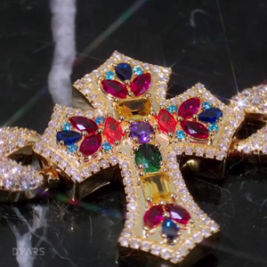 Bracelets Dvars Diamond Infinity Link, chaîne à maillons croisés multicolores en moissanite, argent 925 pour homme, luxe, hip hop - Product Image 6