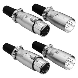 5 Core Dual XLR Connector 2 Pair Set 3 Pin Male Female Audio Connectors - Product Image 1