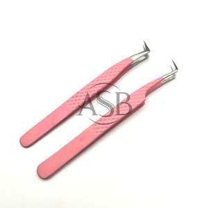 แหนบต่อขนตาแบบ L รุ่น Baby Pink 90 องศา ปลายเรียวเล็ก วัสดุสแตนเลส รับสกรีนโลโก้ตามสั่ง - Product Image 1