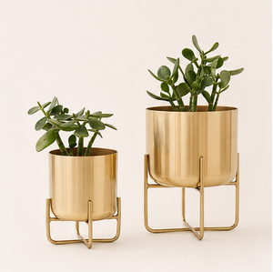 Jardinière Moderne de Luxe en Laiton avec Support, Pot de Fleurs Doré en Métal pour Décoration Intérieure, Fabricant Grossiste de Haute Qualité - Product Image 1